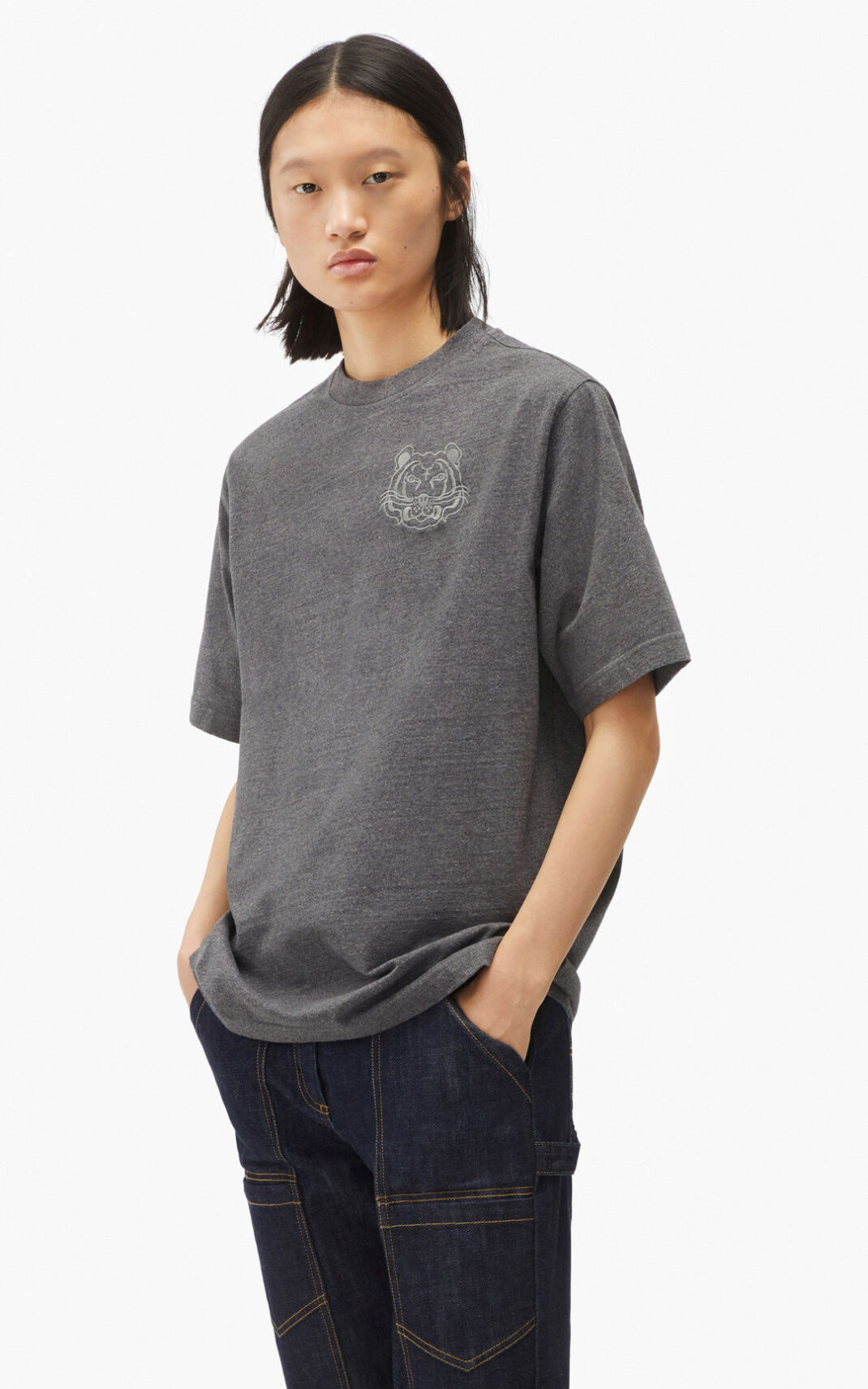 Camisetas Kenzo RE/relaxed casual Mujer Gris Oscuro - SKU.6030745